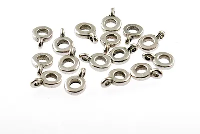 Produktbild von Vintageparts 10 Collierschlaufen für Bänder, silber platiniert, 10 mm