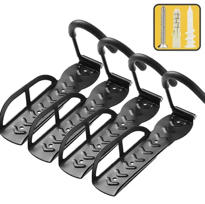 Fahrradhalter Wandmontage, 4er-Set, vertikale Haken, schwarz, 60 lbs