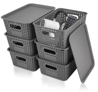 Produktbild von Omgoods – Set aus 6 Kunststoff-Aufbewahrungsboxen mit Deckel