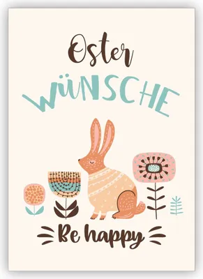 Produktbild von Wunderschöne Retro Osterkarte mit Osterhase im Blumenbeet: Oster Wünsche