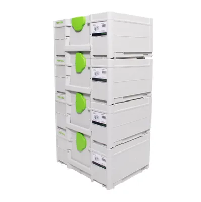 Image de Festool SYS3 M 187 Set de coffrets Systainer 396 x 296 x 187 mm - 15,9 l (4x 204842)