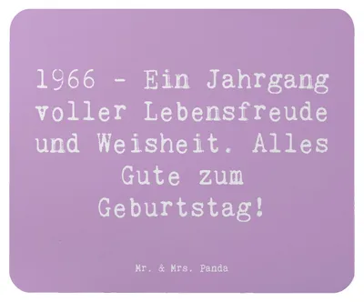 Produktbild von Mr. & Mrs. Panda Mauspad Spruch 1966 Geburtstag - Lavendeltraum - Geschenk, pc mousepad, personalisierte Geschenke, Geboren am, Mouse Pad, Geburtsjahr, Geburtstagsfeier