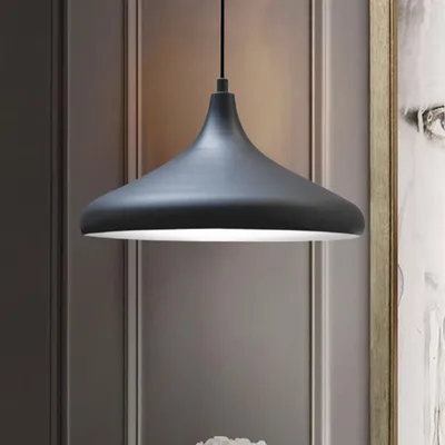 Produktbild von Hängelampe Champion Schwarz Gold Metall Ø35cm, Pendelleuchte Schwarz Gold, Lampenschirm Hängelampe Esstisch Wohnzimmer Hängelampe