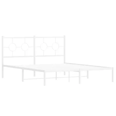 Immagine prodotto di vidaXL Struttura letto con testiera in metallo bianco 160x200 cm