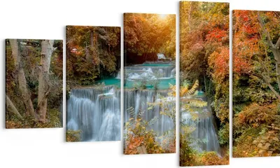 Produktbild von Bild auf Leinwand - Leinwandbild - Park Wasserfall Wasser - 100x60cm - Wand Bild - Wanddeko - Leinwanddruck - Bilder - Kunstdruck - Wanddekoration - Leinwand bilder - Wandkunst - EG100x60-3995