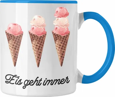 Produktbild von Trendation - Eis Geht immer Tasse Geschenk Eis-Liebhaber  (Blau)