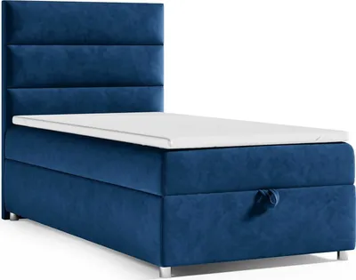 Produktbild von Boxspringbett mit Bettkasten Trinity K-4 SINGLE Bonellfederkern inkl. Topper, mit Lieferung, Aufbau & Entsorgung 80x200-BLAU