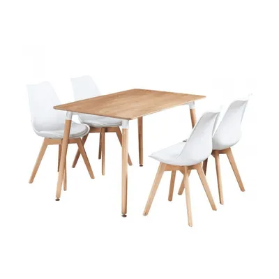Produktbild von 5-teiliges Life Interiors Lorenzo Halo Esszimmer-Set – ein rechteckiger Esstisch und ein Set aus 4 Esszimmerstühlen