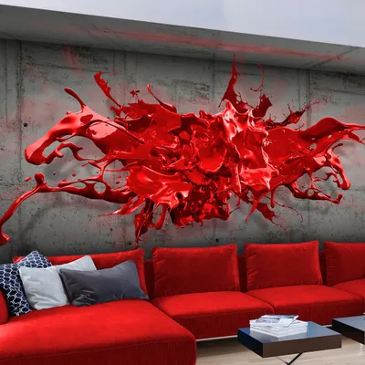 Produktbild von Fototapete selbstklebend 3d Effekt 392x280 cm Tapete Wandtapete Wandbilder Klebefolie Dekofolie Tapetenfolie Wand Dekoration Wohnzimmer - Beton Fleck Farbe a-A-0186-a-b