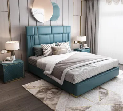 Produktbild von Leder Luxus Hotel Bett Doppel Polster Betten Schlaf Zimmer 180x200 Doppel Hotel