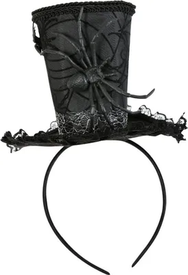 Produktbild von Haarreif Horror Spinnen Zylinder Schwarz Halloween Karneval Fasching Party