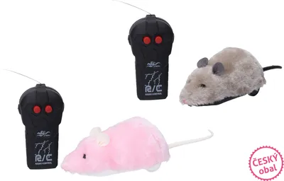 A collage of two remote-controlled toy mice and their controllers.