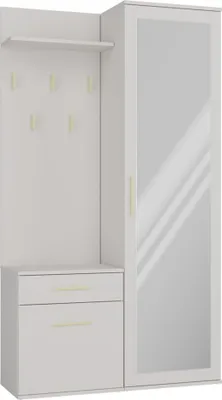 Produktbild von Selsey Duvio – Flurgarderobe mit Schrank und Spiegel, Greige, 100 cm