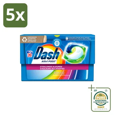 Produktbild von 5 x  Dash All-in-1 Pods Color - Waschmittelkapseln für Bunte Wäsche - Vorratspackung - 5 Stücke