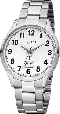 Produktbild von Regent Edelstahl Herren Uhr FR-230 Funkuhr Armband silber D2URFR230