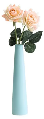 Keramik-Vase, konisch, 22 cm, hellblau, für 1-2 Stiele