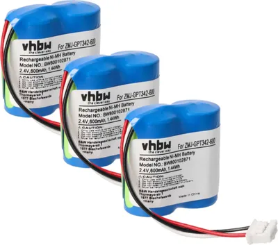 Produktbild von vhbw 3x Akku kompatibel mit Philips TD6031, TD6731 schnurlos Festnetz Telefon (600 mAh, 2,4 V, NiMH) Grün