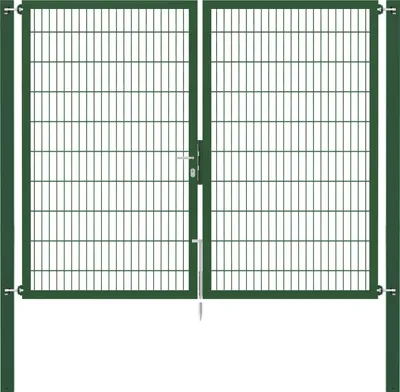 Produktbild von Alberts Doppeltor Flexo Plus mit Zubehör, zum Einbetonieren, grün, Breite 250 cm, Höhe 200 cm, Pfostenstärke 80 x 80 mm