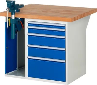 Produktbild von RAU Werkbank 1000x900x890mm 5xSchublade-TA 1xSSKL l.gr/e.bl