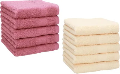 Produktbild von Betz 10 Stück Seiftücher 30x30 cm PREMIUM 100% Baumwolle Farbe: altrosa und beige