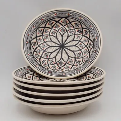 Zdjęcie produktu dla Zestaw 6 szarych talerzy do zupy Bakir - D 24 cm