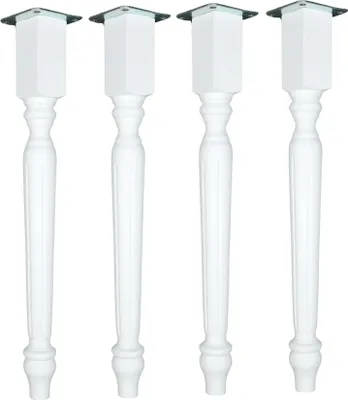 Produktbild von Holzfuß für Tisch, Tischfuß, Baluster, weiß lackiert, 48 cm, Befestigung