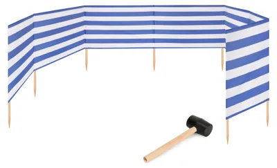 Produktbild von Garronda Strand Windschutz Sichtschutz 10m lang plus Gummihammer GAEX001 (Streifen, 10 m)