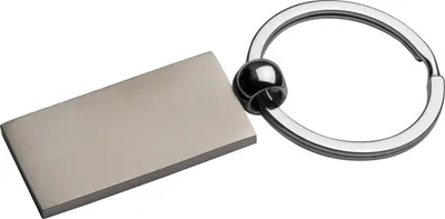Produktbild von Metall-Schlüsselanhänger / rechteckig / verchromt / mit Schlüsselring