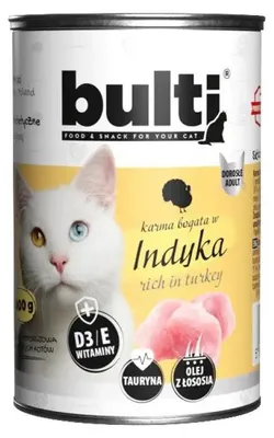 Obrázok produktu pre Krmivo pre mačky s morčacím mäsom – mokré krmivo v konzervách 400 g – krmivo pre mačky v konzervách – krmivo pre mačky s morčacím mäsom – krmivo pre mačky 400 g