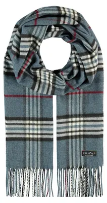 Productafbeelding van FRAAS sjaal Cashmink® Scarf with FRAAS Plaid Bleached Denim donkerblauw