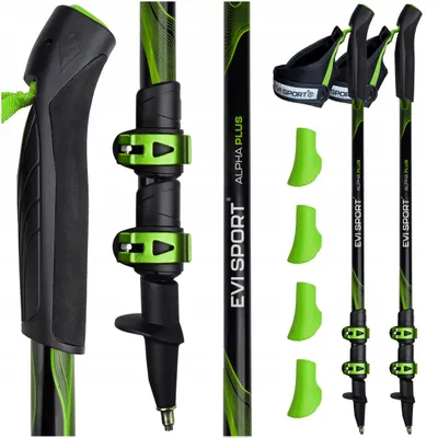Produktbild von Wanderstöcke EVI Alpha Plus Lime Glow 64-140 cm