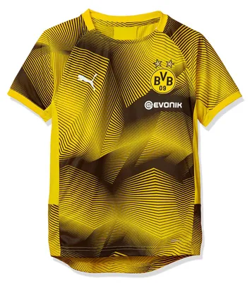 Produktbild von Puma BVB Borussia Dortmund LTD Kinder Stadium Training Aufwärmtrikot Jersey Trikot T-Shirt JR gelb/schwarz 754542-01, Größe:164