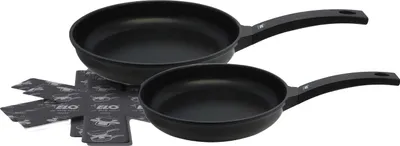 Produktbild von Bratpfannen-Set - Schwarz - Aluminium - Antihaftversiegelung - mit Pfannenschutz - 3-teilig