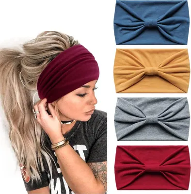 Produktbild von Boho Elastisches Haarband für Frauen - Weiche Kopftücher für Yoga und Sport
