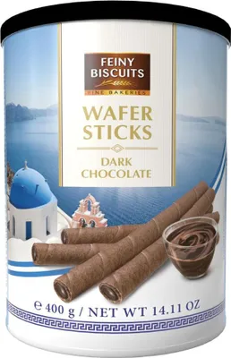 Produktbild von Feine Biscuits Waffelröllchen mit Zartbitterschokolade 400 g
