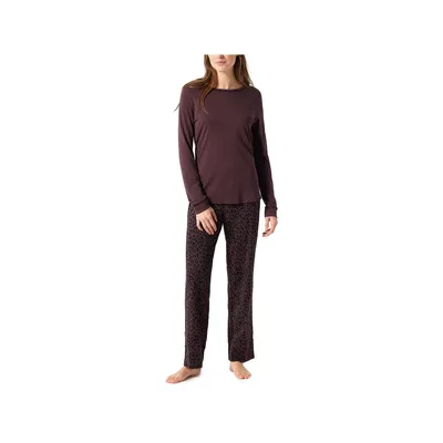 Produktbild von Schiesser Damen Schlafanzug lang ST burgund 046