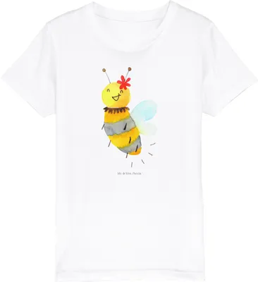 Produktbild von Mr. & Mrs. Panda Kleinkinder T-Shirt Biene Blume 9-11 Jahre (134/146) - Weiß - Geschenk, Kinder Shirt, Kindershirt, Organic, Teenager, Baumwollshirt
