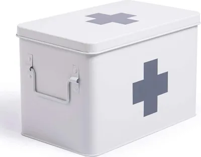 Produktbild von Medizinschrank Metall - Erste-Hilfe-Koffer groß - weiß - 32x19x20cm