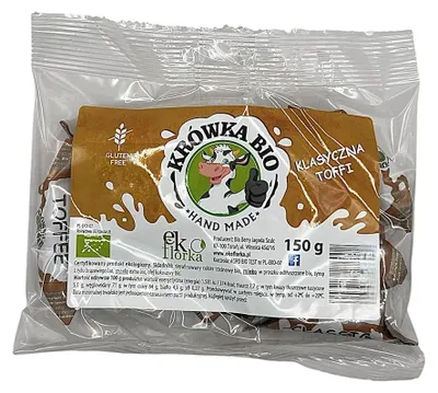 KRÓWKI KLASYCZNE O SMAKU TOFFI BEZGLUTENOWE BIO 150 g - EKOFLORKA