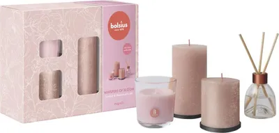 Produktbild von Bolsius Set aus 2 Kerzen, 1 packung Duftstäbchen und 1 Duftkerze