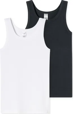 Produktbild von Schiesser Jungen 2 Pack Unterhemd - 95/5 Baumwolle - Größe 140 bis 176