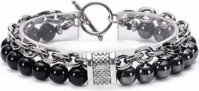Produktbild von Stylisches Herrenarmband MA-34433 in Schwarz KP34433