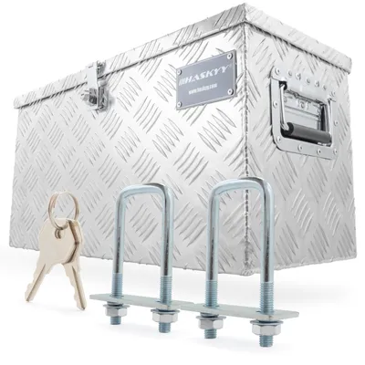 Produktbild von Alubox Transportbox Anhängerbox Deichselbox 62x26x30cm Aluminiumbox Kasten Kiste