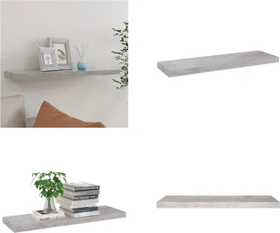 Obrázek produktu pro vidaXL Plovoucí police betonová šedá 80x23,5x3,8 cm MDF - Nástěnná police - Nástěnné police - Plovoucí nástěnná police - Plovoucí nástěnná police