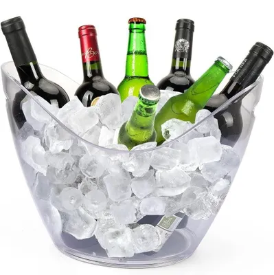 Immagine prodotto di Secchiello trasparente da 8 litri per ghiaccio e champagne – ideale per bevande e per la conservazione