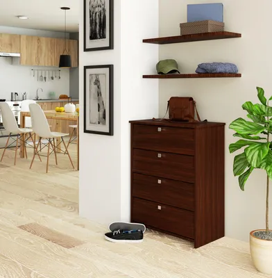 Produktbild von Schuhschrank 60 cm mit 4 Klappen Schuhkipper Flur Kommode 80 cm hoch Matt