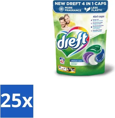 Produktbild von Dreft - Waschmittelkapseln - Ultimative Pflege - Sanfte Pflege - 42 Wäschen - Vorteilspack - 25 Stücke