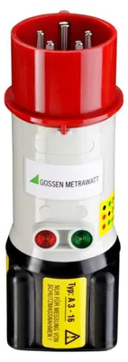 Productafbeelding van Gossen driefasadapter 16A, type A3-16, met rotatiefeldindicator, 5-polig.