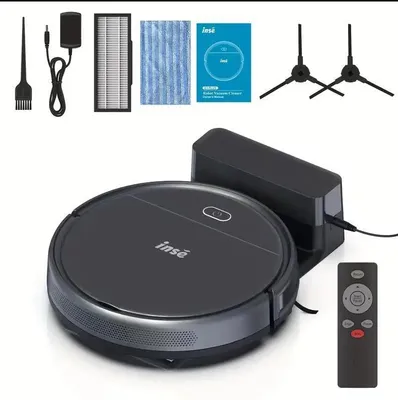 Obrázek produktu pro Robotický vysavač E3 Plus 3 v 1 – Vysávání a vytírání – Automatické nabíjení – Vysoký sací výkon, vhodný pro chlupy zvířat a koberce – 2 hodiny provozu – Tmavě šedá barva