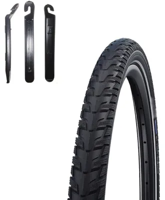 Obrázek produktu pro 1 x Plášť Schwalbe Energizer Plus Tour Performance E-50 pro elektrokola, reflexní, 28 x 1,40 (37-622), včetně páčidel na montáž plášťů